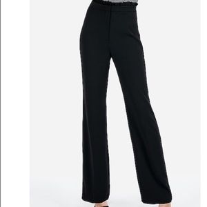 Ruffle Top Wide Leg Black Dress Pants